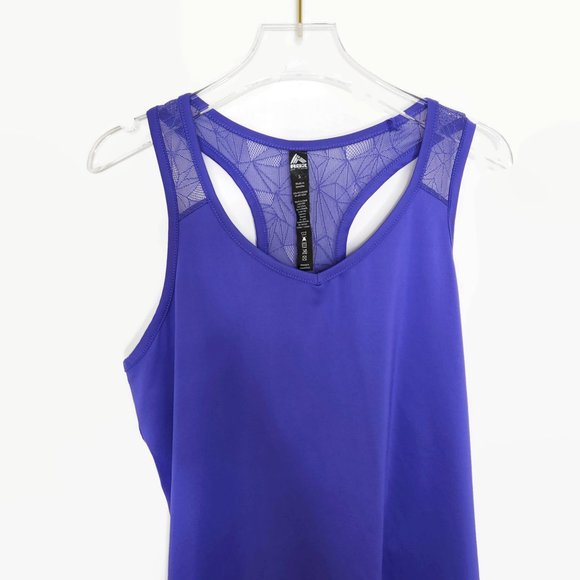 RBX Racerback Tank Top Small Purple Lace Geometric Back Gym - Picture 2 of 7